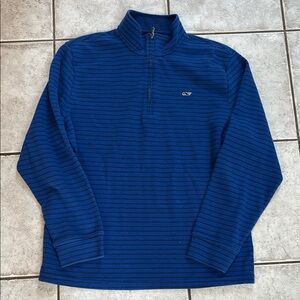 Vineyard Vines Navy and Black Striped Pullover